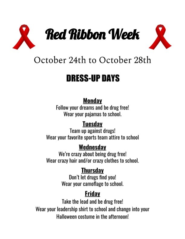 Red Ribbon Week Dress Up Days